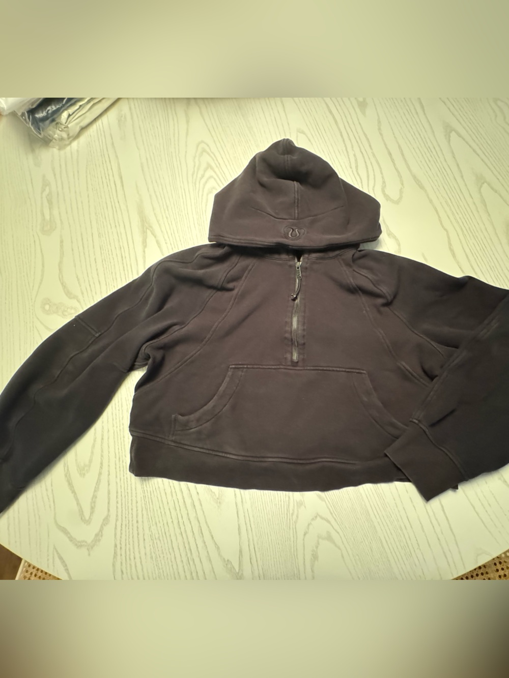 Lululemon Crop Half-Zip Scuba Hooded Sweatshirt in Black